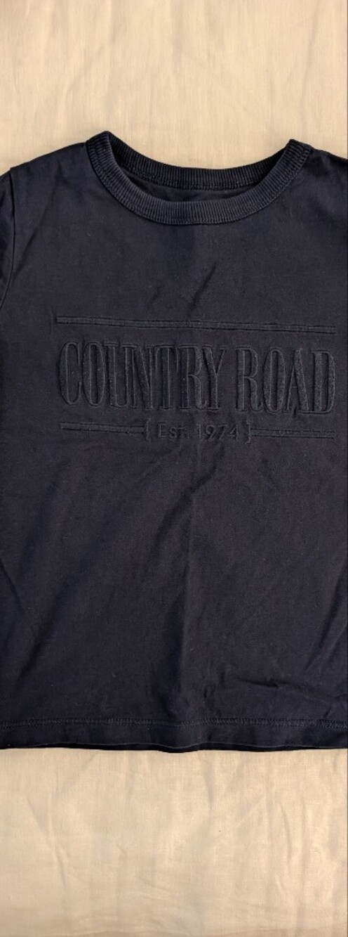 Country Road Navy Embroidered Logo Tee